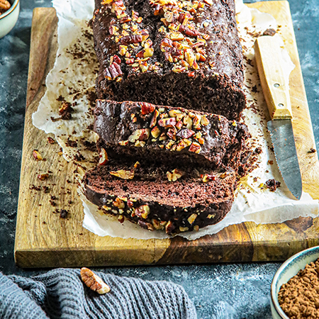 CHOCOLADE BOEKWEITCAKE MET CACAOPOEDER