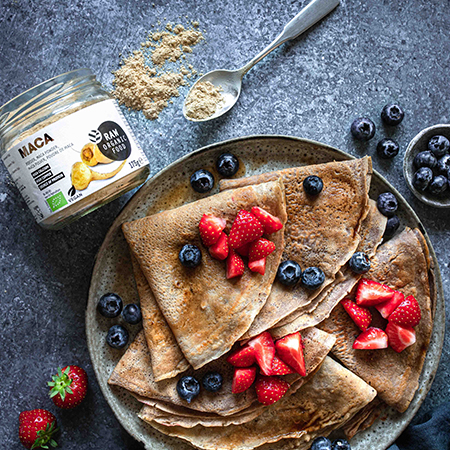 MACAPOEDER CRÊPES MET FRUIT