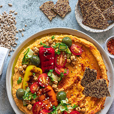 Dip met crackers